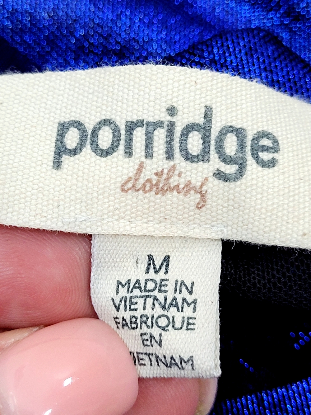 PORRIDGE x ANTHRO Long Sleeve Sheer Mesh Blue Metallic Shine Top Shirt Medium - Picture 6 of 8